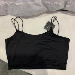 Black crop top tank
